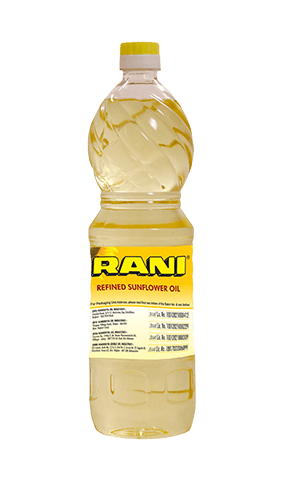Front View of Rani Refined Sunflower Oil 1-Liter Bottle